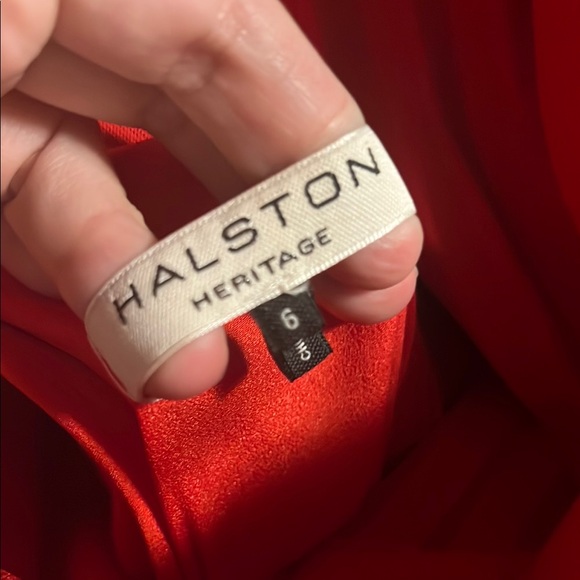 HALSTON: Red Cocktail Dress - Picture 5 of 5